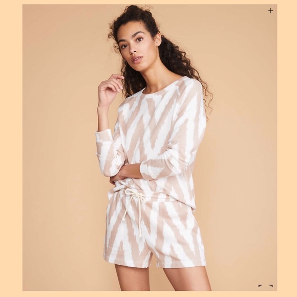 LOFT LOU & GREY Ikat Terry Drawstring Shorts - Picture 2 of 3